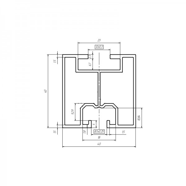 Aluminium Solarprofil 40x40 mm bis 6 m Solarschiene Alu Montageprofil für PV-Anlage Montageschiene A